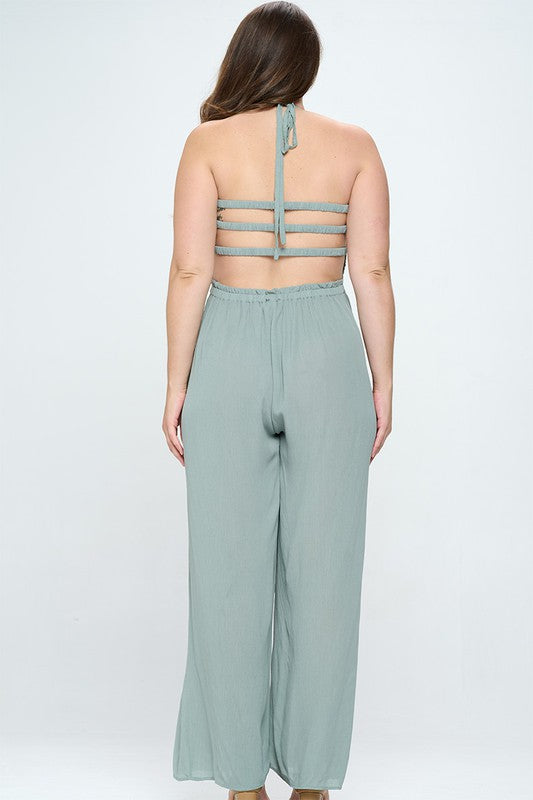 Open Back Curvy Jumpsuit