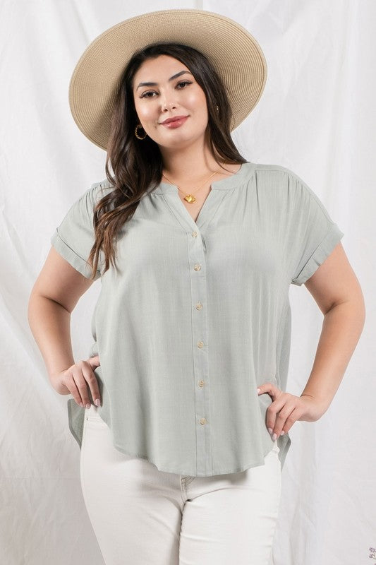 Curvy Button Down Top