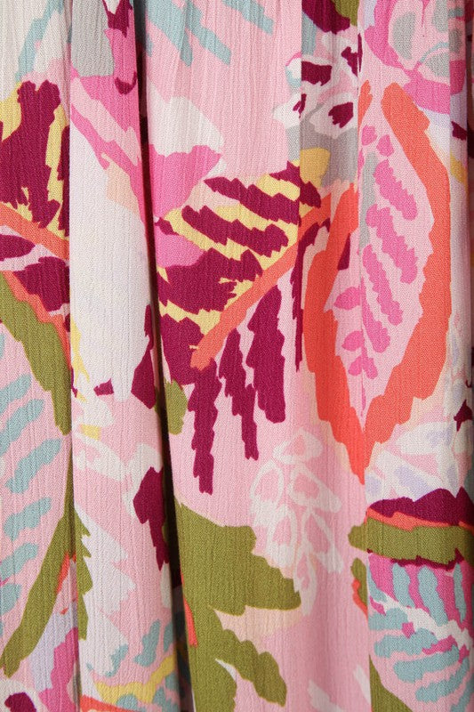 Curvy Tropical Midi Dress