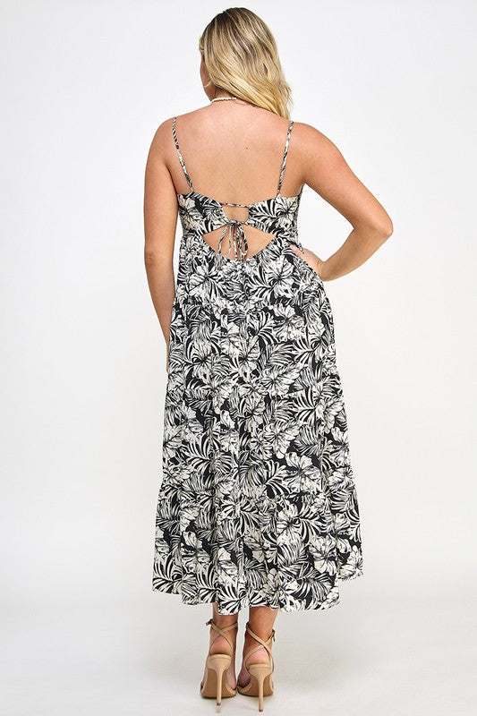 Curvy Palm Maxi Dress