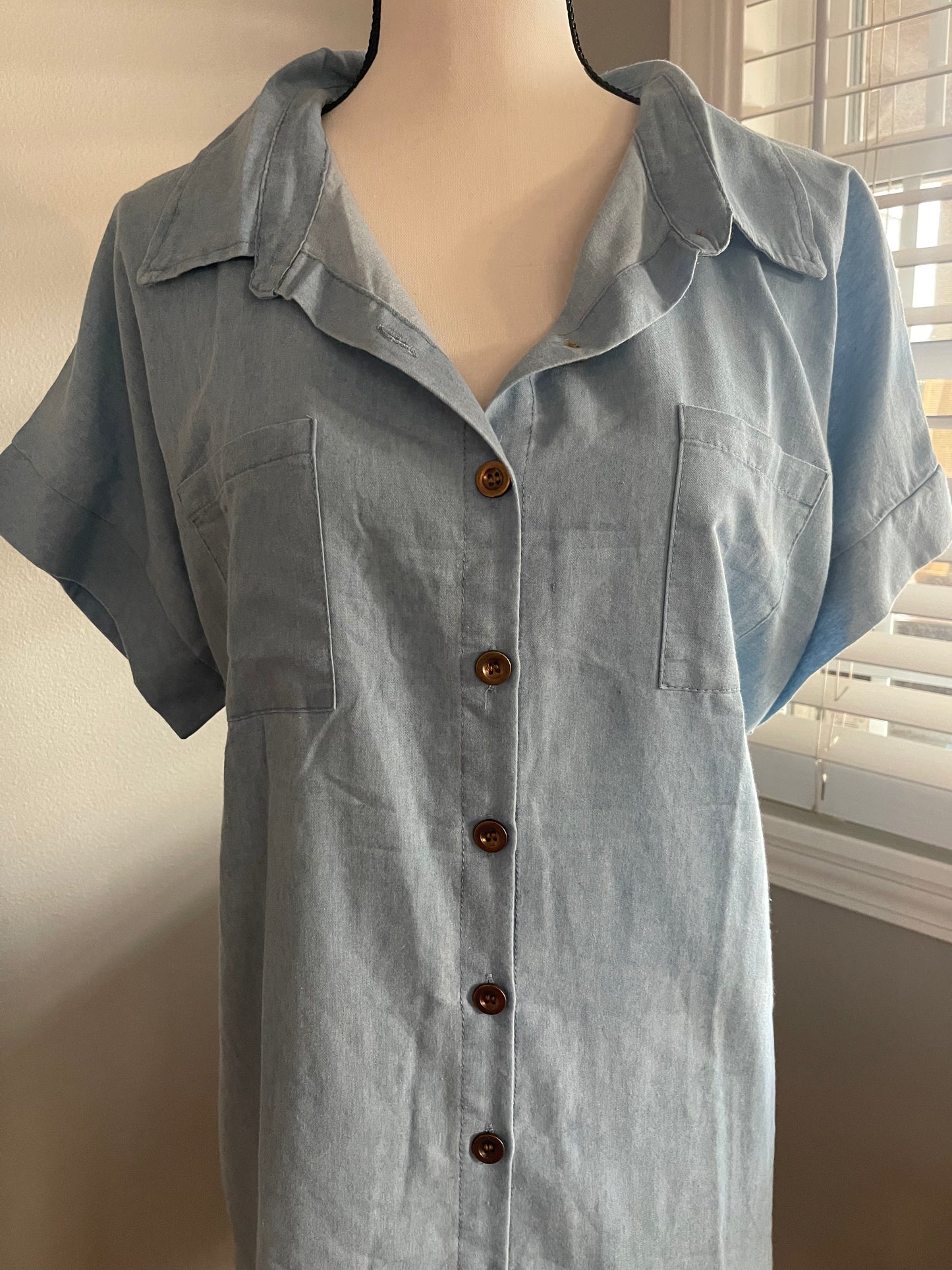 Denim Button Curvy Dress