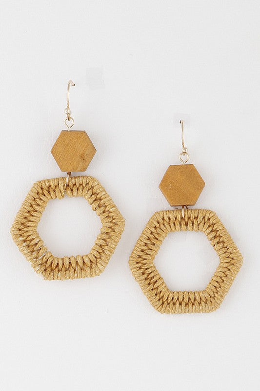 Weaved Hexagon Earrings