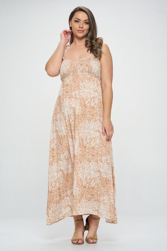 Curvy Shoulder Tie Maxi Dress