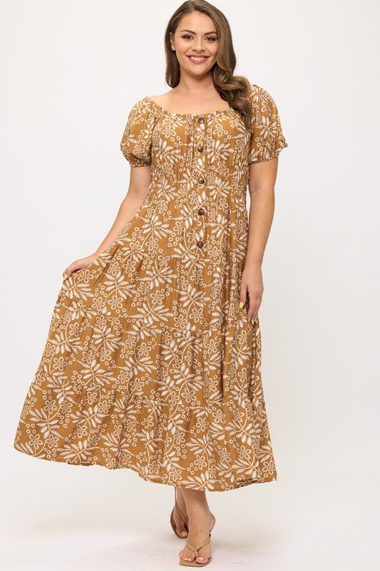 Curvy Printed Maxi Dress