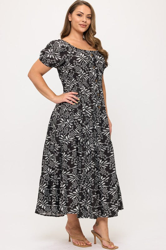 Curvy Printed Maxi Dress